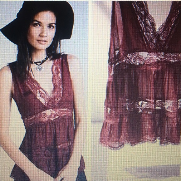 NWOT Free People Deep V Trapeze Cami