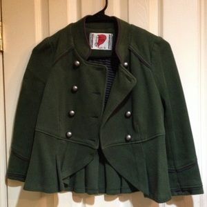 Free People Cropped size S/P Army Green Blazer