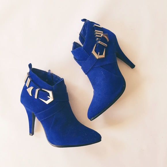 Cobalt Suede Booties
