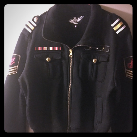 Black military patchwork style