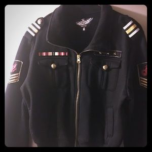 Black military patchwork style