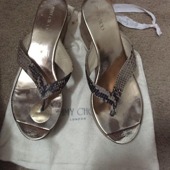 Authentic Jimmy Choo Cork Wedges Pathos