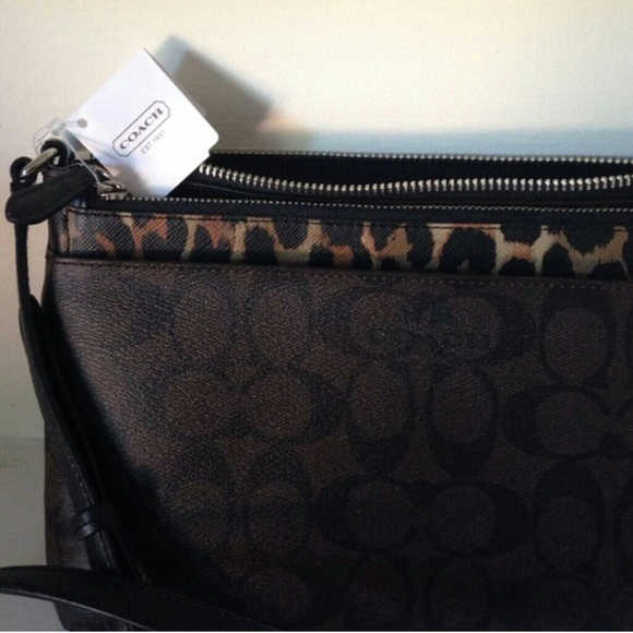Coach peyton ocelot leopard print cross body bag ! - Picture 2 of 3