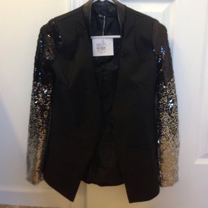 Black blazer sexy with sequin arms!