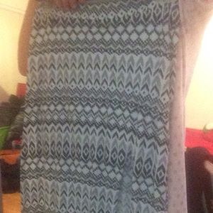 Floor length tribal skirt with slit in the side