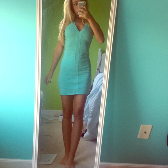 Bodycon cutout back blue dress