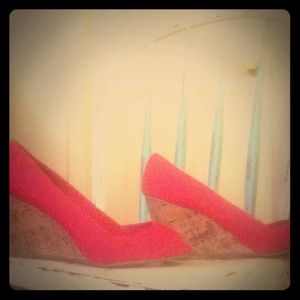 Red wedge heels never been worn :)