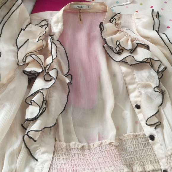 See through , button down , blouse - Picture 2 of 3