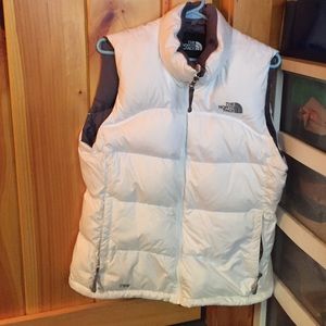 Alpine White Puffy North Face vest