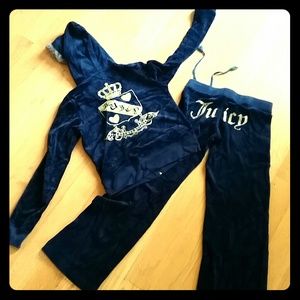 Juicy velour tracksuit fur trim