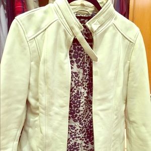 Donna Karen Cream Leather jacket