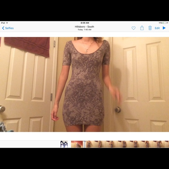 Beautiful tan lookalike lace design Dress!
