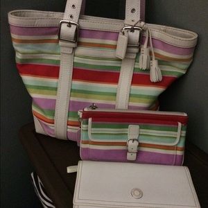 3pc coach set, wallet, wristlet and purse