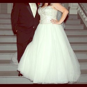 Beaded and jewel wedding dress size 16