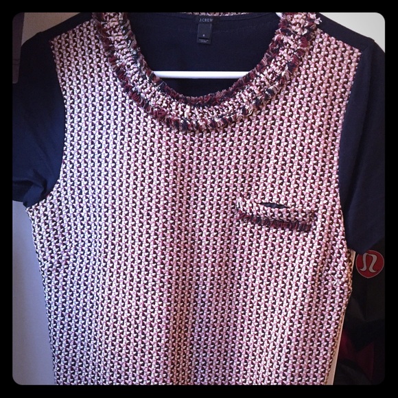 J. Crew Blue & Burgundy Knit Tee