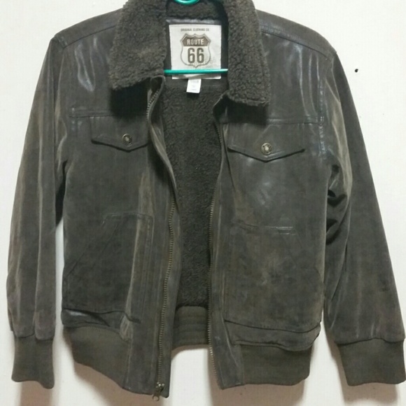 Faux Leather Bomber Jacket