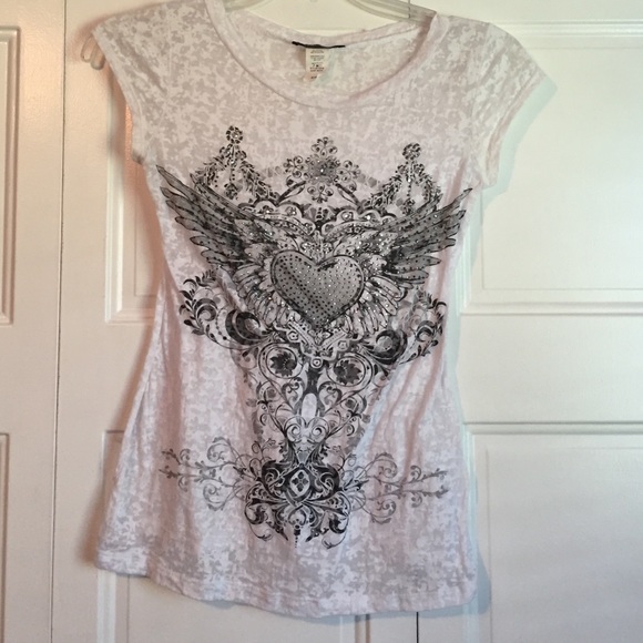 White TShirt with Black Design Print