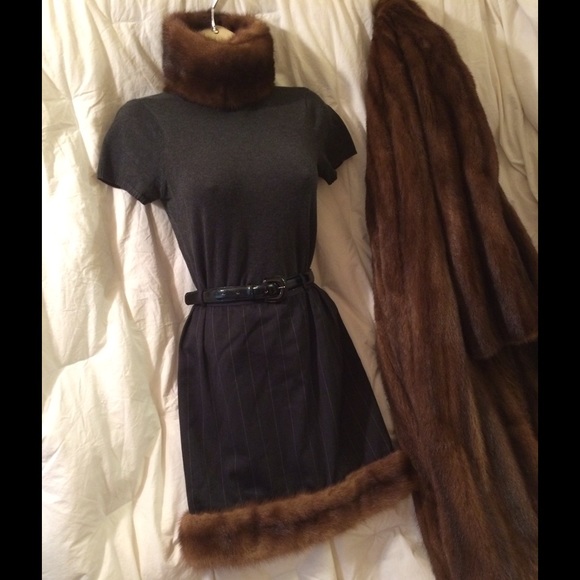 ✂️$✂️ 🎉HP🎉 CUSTOM MADE Wool and Mink Skirt - Picture 3 of 4