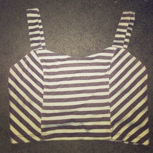 light blue and grey crop top