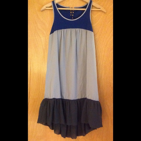Silver & Navy Sleeveless Dress - Picture 1 of 2