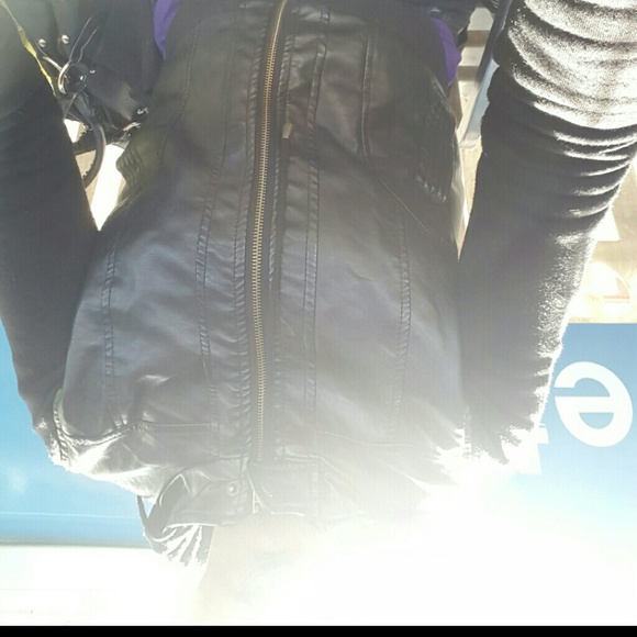 Black leather/clothe jacket PRICE DROP