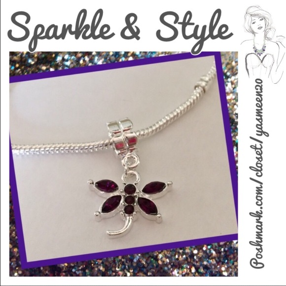 Accessories - Dark purple dragon fly charm