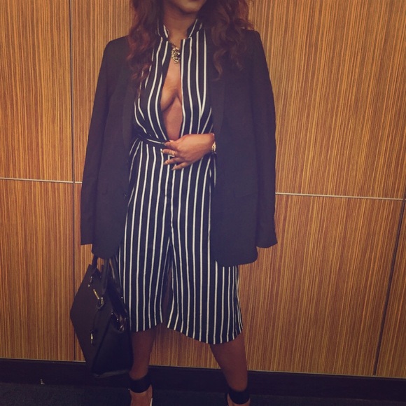 striped culottes jumpsuit