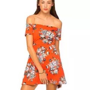 Free People Floral off-shoulder mini