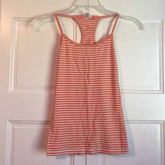 Orange and White Striped Tank Top
