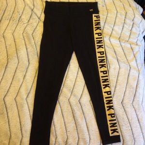 Victoria's Secret PINK Gold Bling Yoga Leggings