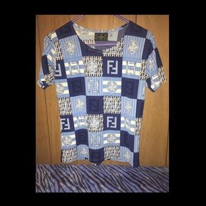 Women's Silk FENDI Top - Short Sleeve