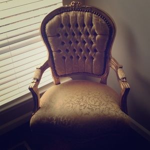 Wooden gold chair.
