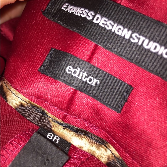 Red Editor Style Pants from Express - Picture 2 of 3
