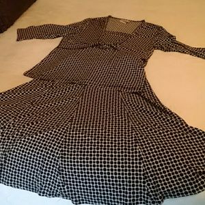 2pc black & white print skirt set