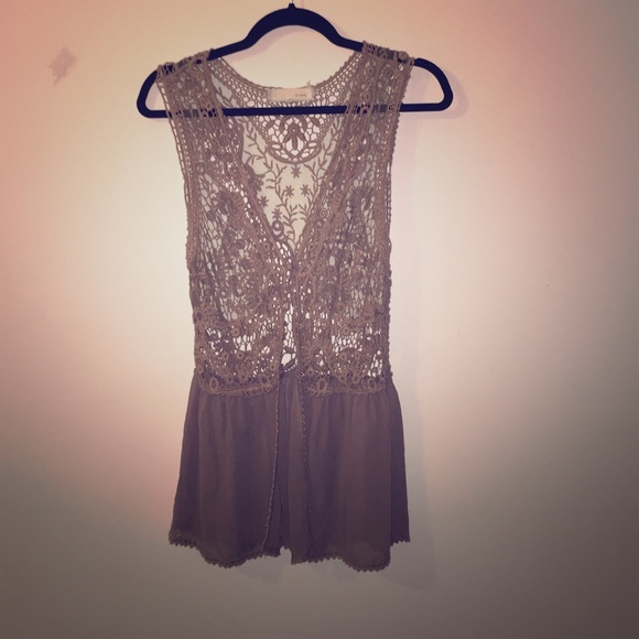 Mauve Lace Vest