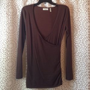 Michael Stars cashmere faux-wrap sweater