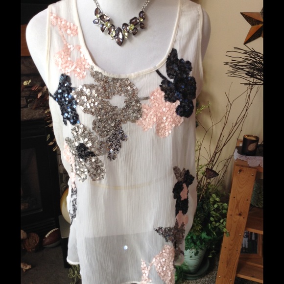 Candies Very Dressy Sequined Tank Top
