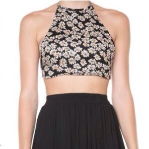 Brandy Melville one size daisy crop halter top