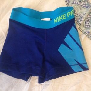 Nike pro shorts with Nike on the side