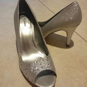 Silver wedding shoes