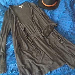 Vegan leather trimmed cardigan by Bordeaux