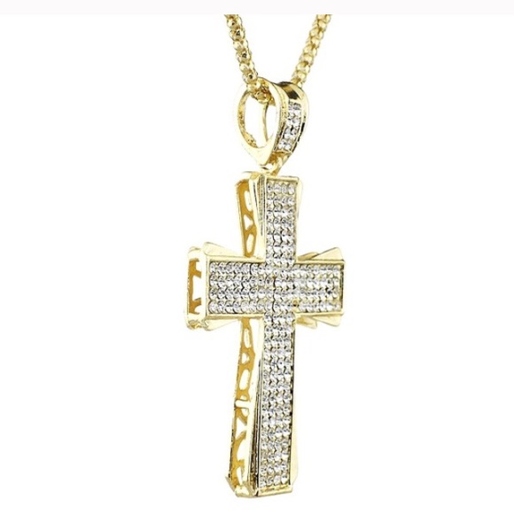 Gold Diamond across Necklace - Picture 2 of 3