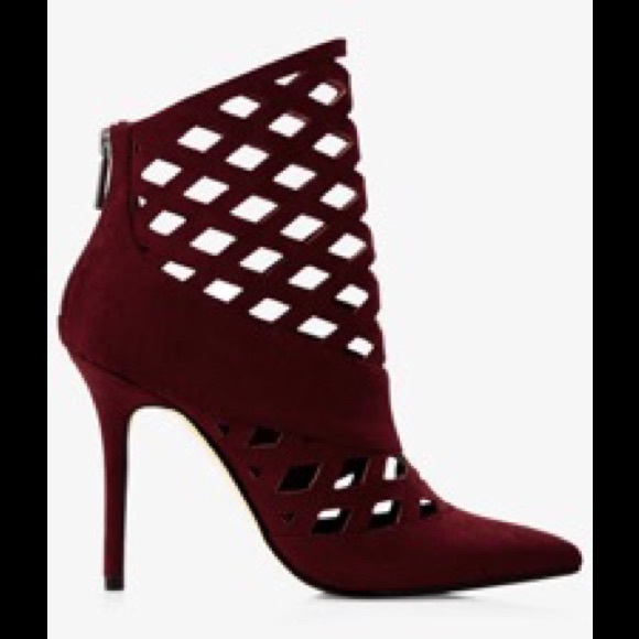 Lattice cut out heeled bootie