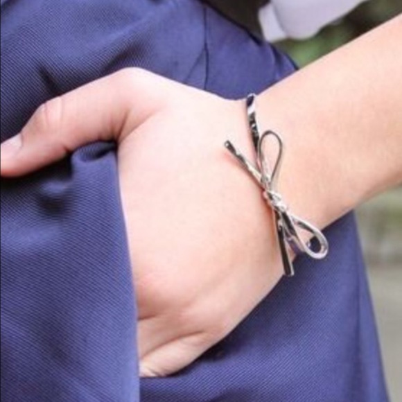 Kate Spade skinny bow bracelet.  Silver