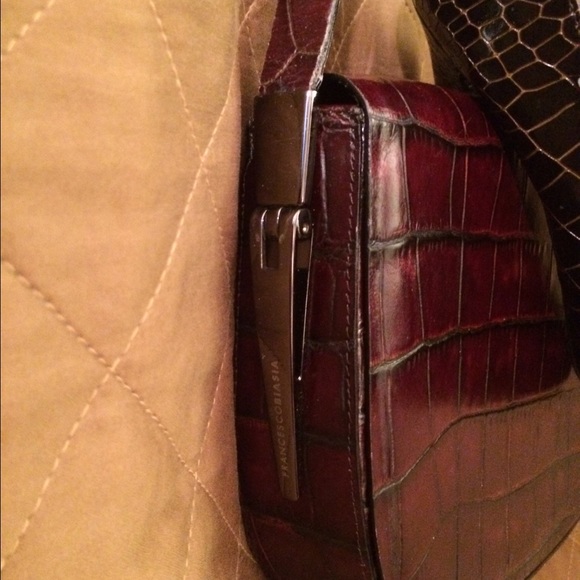 BIASIA Mahogany Embossed Leather Saddle Bag - Picture 2 of 4