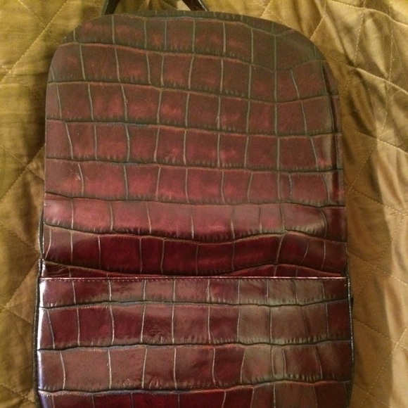 BIASIA Mahogany Embossed Leather Saddle Bag - Picture 3 of 4