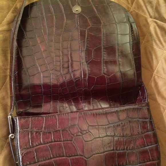 BIASIA Mahogany Embossed Leather Saddle Bag - Picture 4 of 4