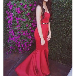 Beautiful custom made red mermaid style dress!
