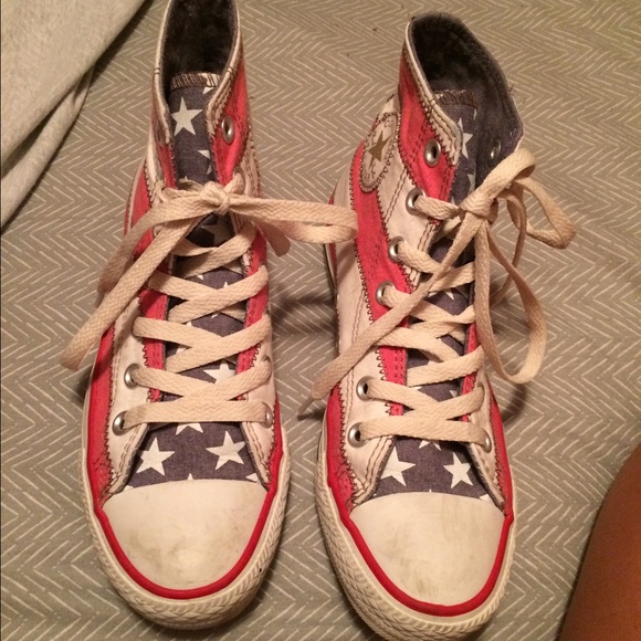 American flag Stars and Stripes high top converse