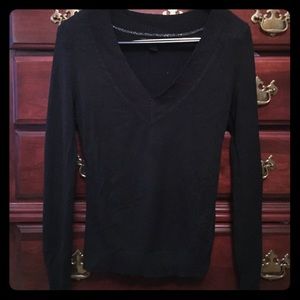 Express basic black V neck sweater